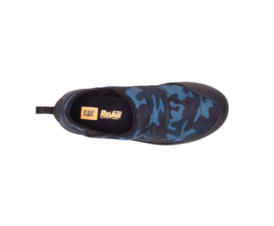 Caterpillar CAT Crossover Slip On Fritidssko Dame Blå Camouflage | CAT-775KO