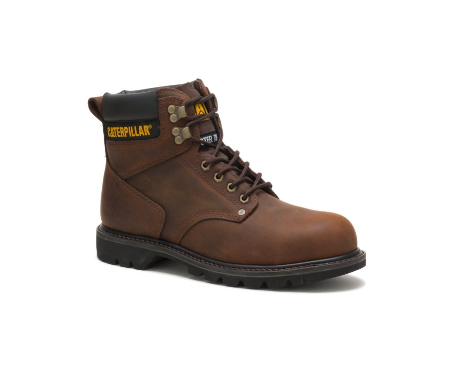 Caterpillar CAT Second Shift Steel Tå Vernestøvler Herre Mørke Brune | CAT-381OZ