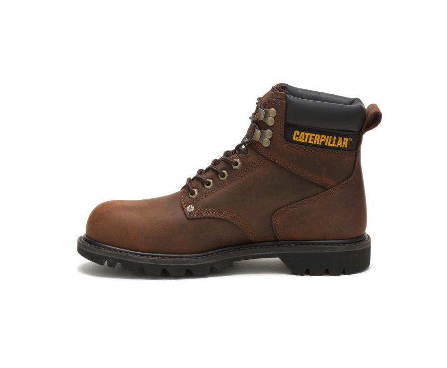 Caterpillar CAT Second Shift Steel Tå Vernestøvler Herre Mørke Brune | CAT-381OZ