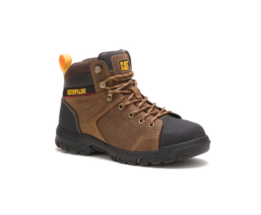 Caterpillar CAT Wellspring Vanntette Metatarsal Guard Steel Tå Vernestøvler Dame Brune | CAT-246SQ