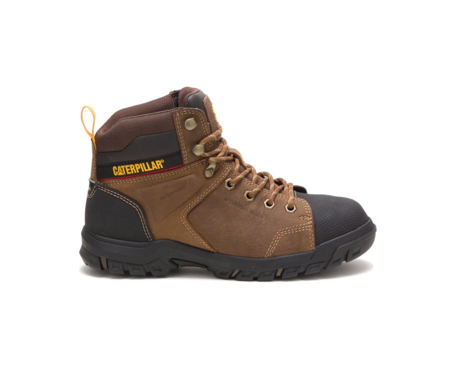 Caterpillar CAT Wellspring Vanntette Metatarsal Guard Steel Tå Vernestøvler Dame Brune | CAT-246SQ